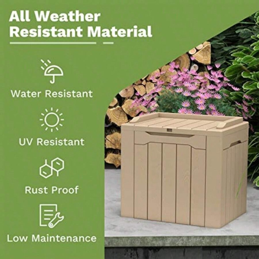 特大90ガロン樹脂製デッキボックス、屋外収納用、パティオ家具 - Outdoor Furniture Balcony のレビューと価格