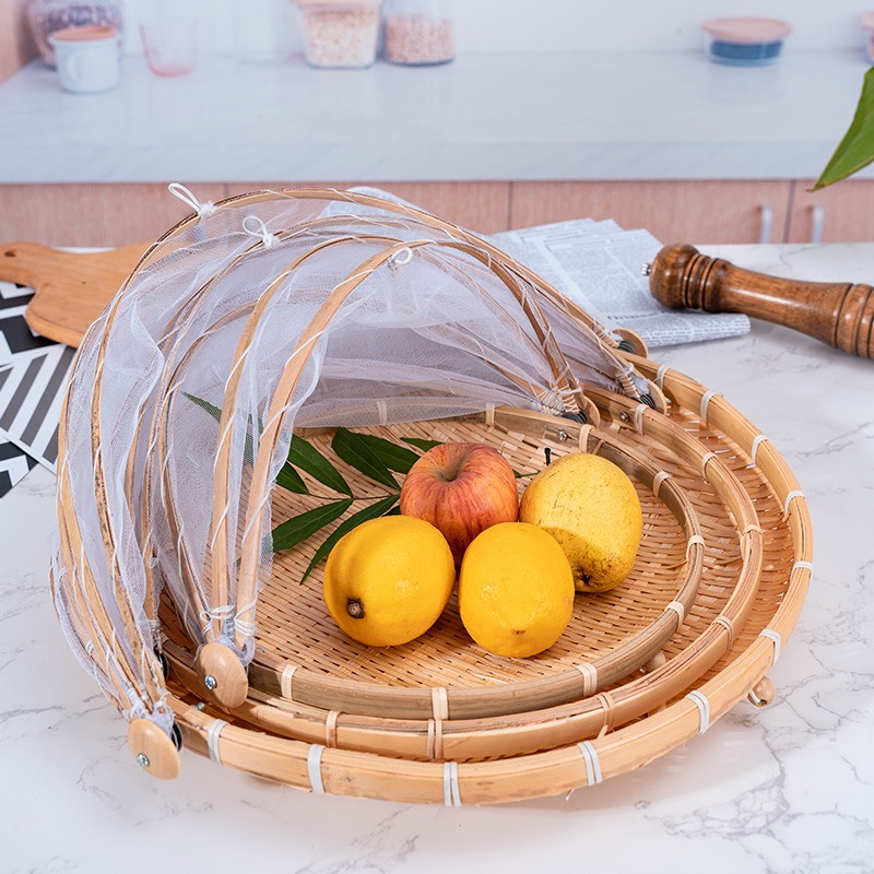 竹編みバスケット防蚊帳果物野菜バスケットちりとりテントバスケ - Outdoor Furniture Protector のレビューと価格