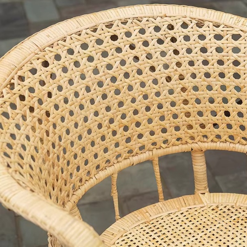 屋外用手作り天然籐椅子、ヴィンテージ風背もたれ付き通気性クッ - Outdoor Furniture Vintage のレビューと価格
