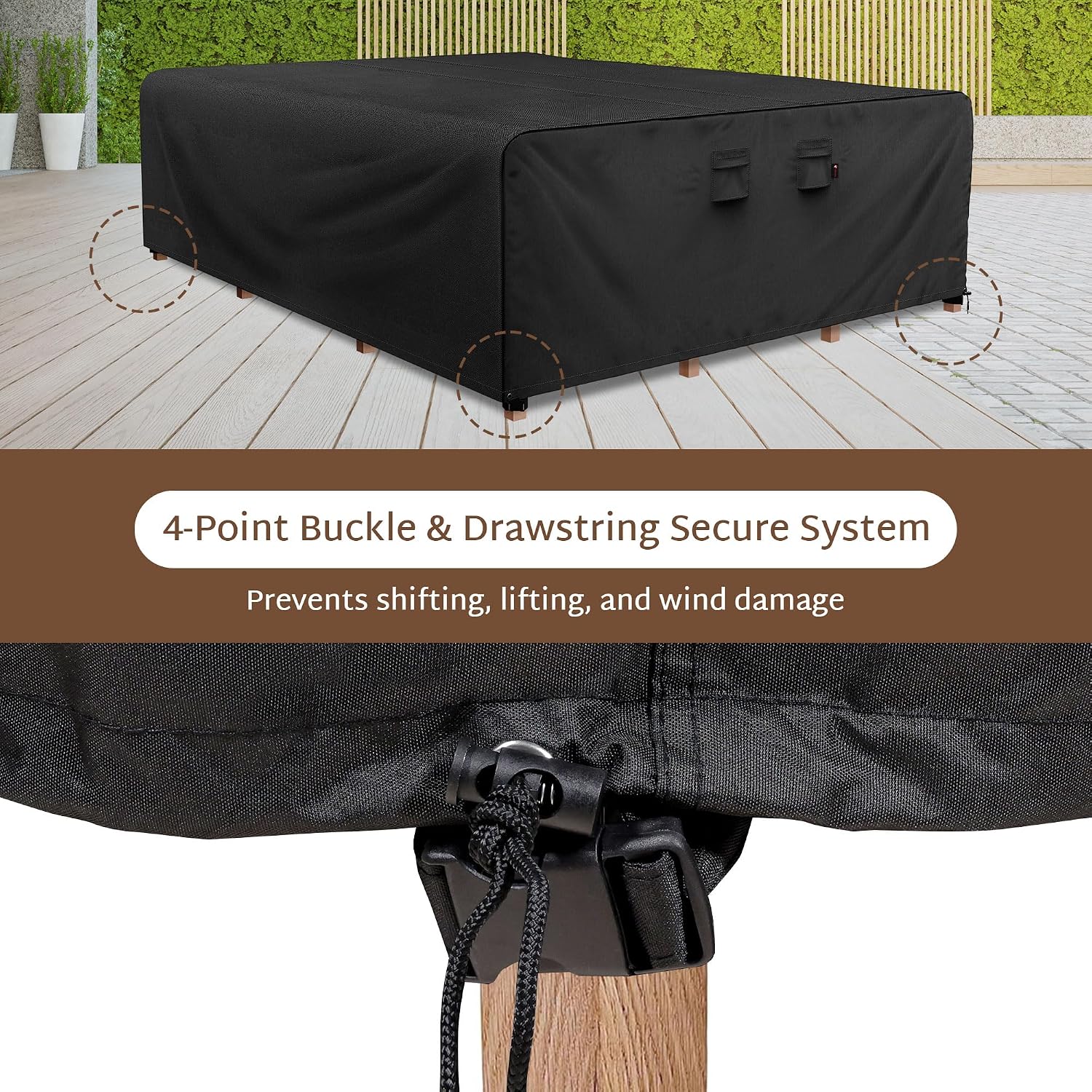 長方形600D高耐久屋外パティオテーブルカバー、防水・防塵家 - Outdoor Furniture Protector のレビューと価格