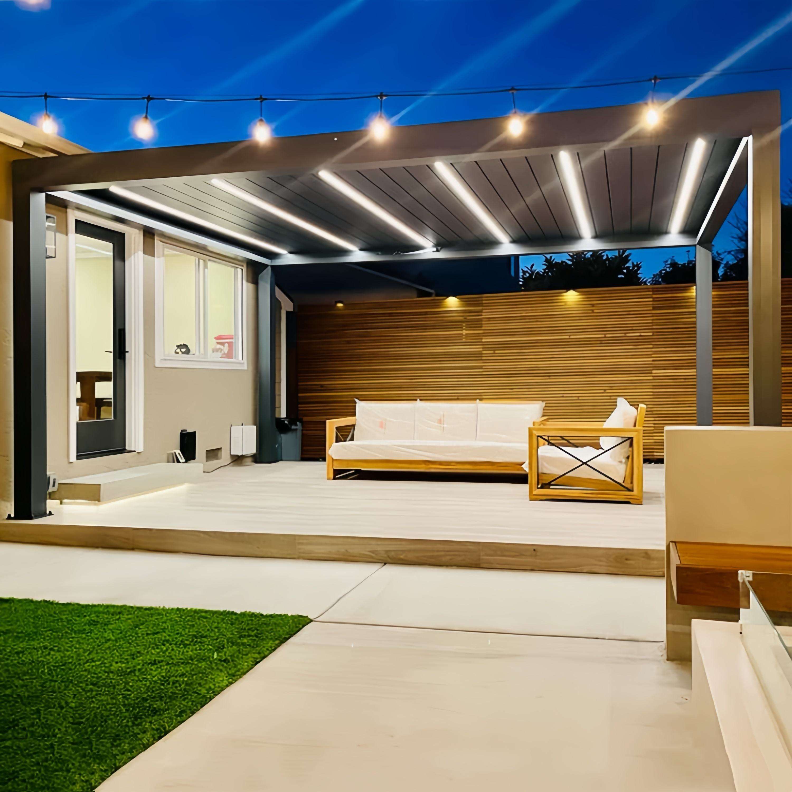 手頃な価格の裏庭用長方形アルミ合金製パビリオン、調整可能なブ - Outdoor Furniture Aluminium のレビューと価格