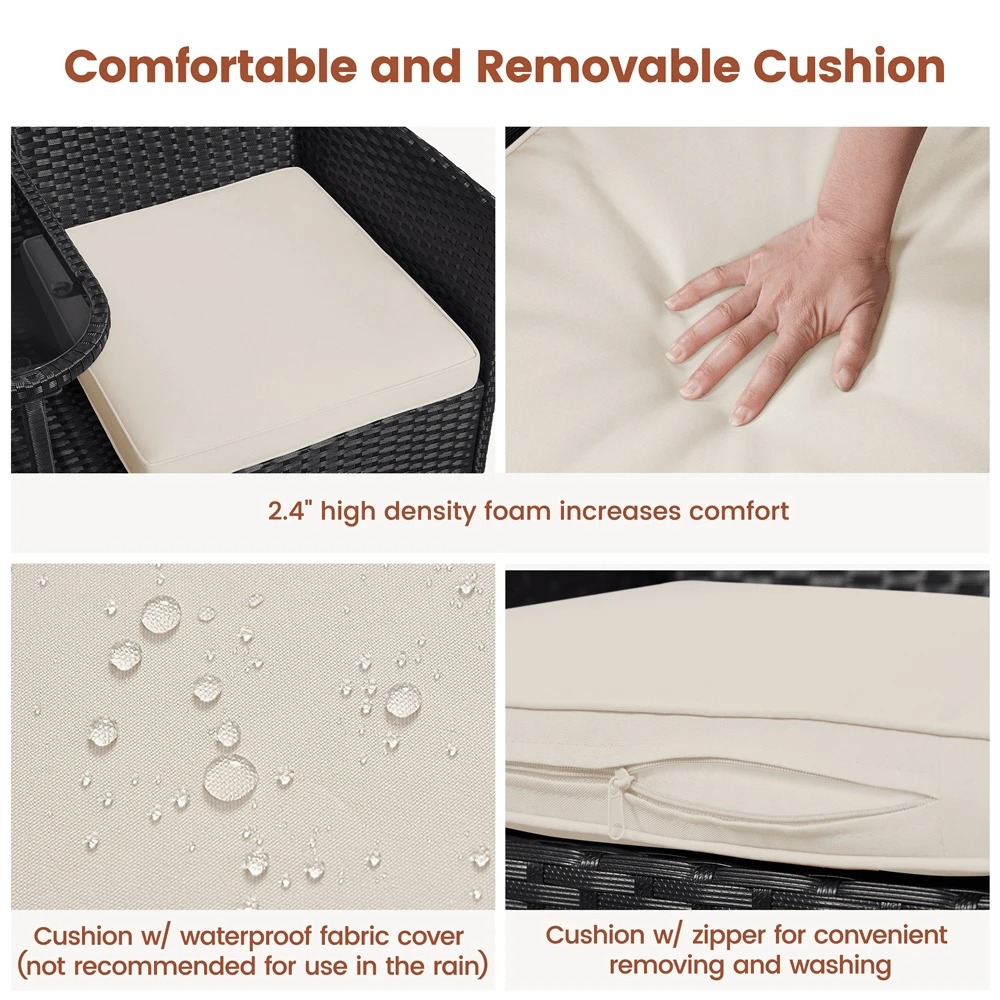 プレミアムアウトドアダブルチェア 2人掛け PEラタン製パテ - Outdoor Furniture Balcony のレビューと価格