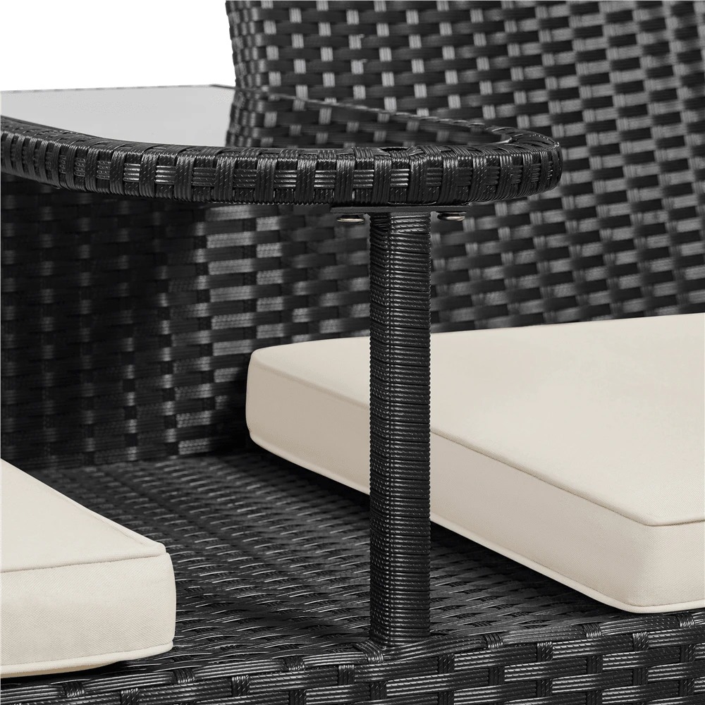 プレミアムアウトドアダブルチェア 2人掛け PEラタン製パテ - Outdoor Furniture Balcony のレビューと価格