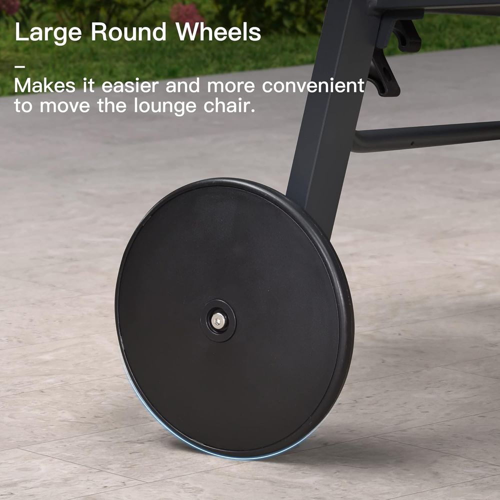 ホイール付きプールラウンジチェアセット、耐候性パティオチェア - Outdoor Furniture Ofo のレビューと価格