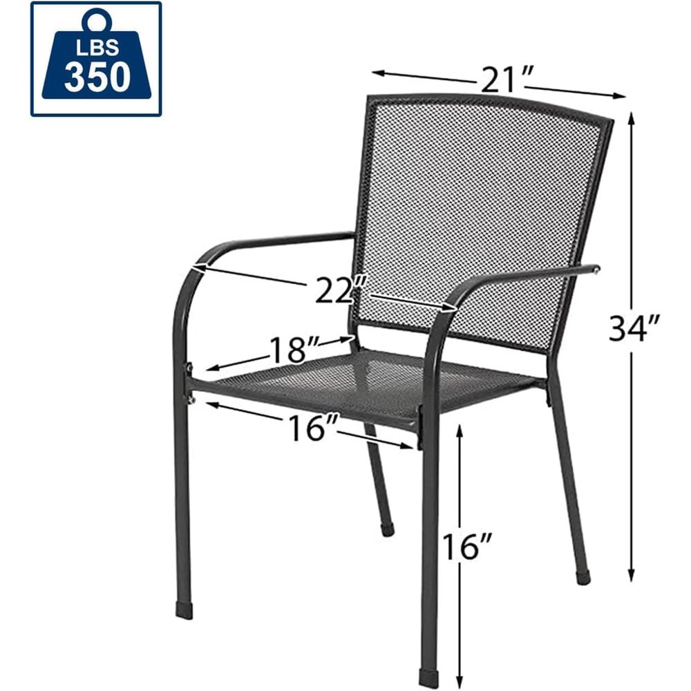 屋外パティオチェア4脚セット、アームレストと通気性のあるメタ - Outdoor Furniture Ofo のレビューと価格