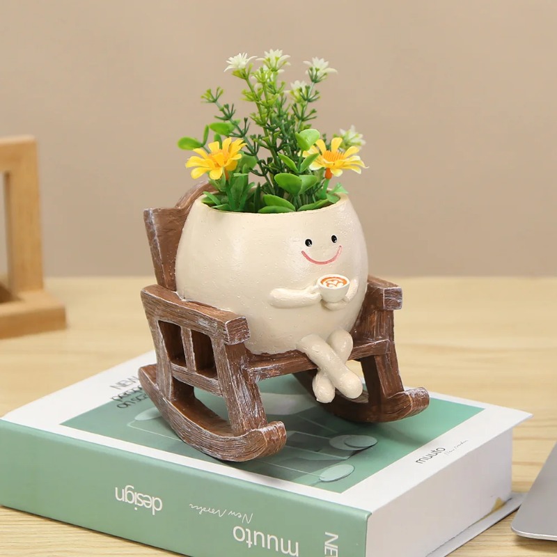 クリエイティブなロッキングチェア/スイング型多肉植物プランタ - Garden Swing Chair のレビューと価格