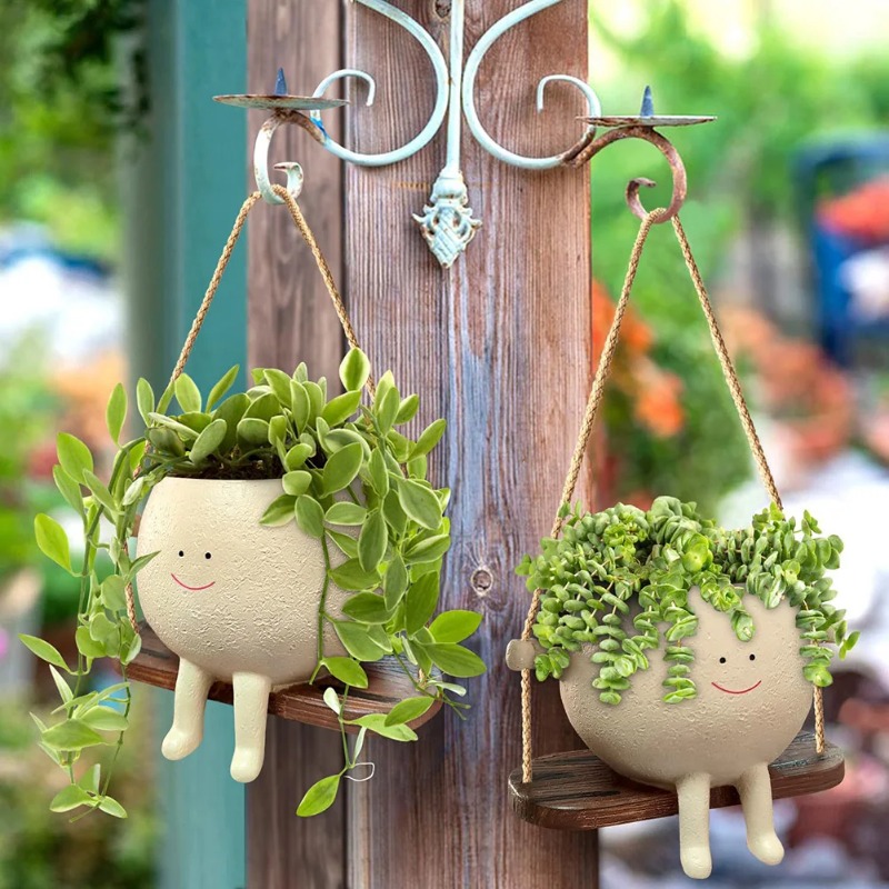 クリエイティブなロッキングチェア/スイング型多肉植物プランタ - Garden Swing Chair のレビューと価格