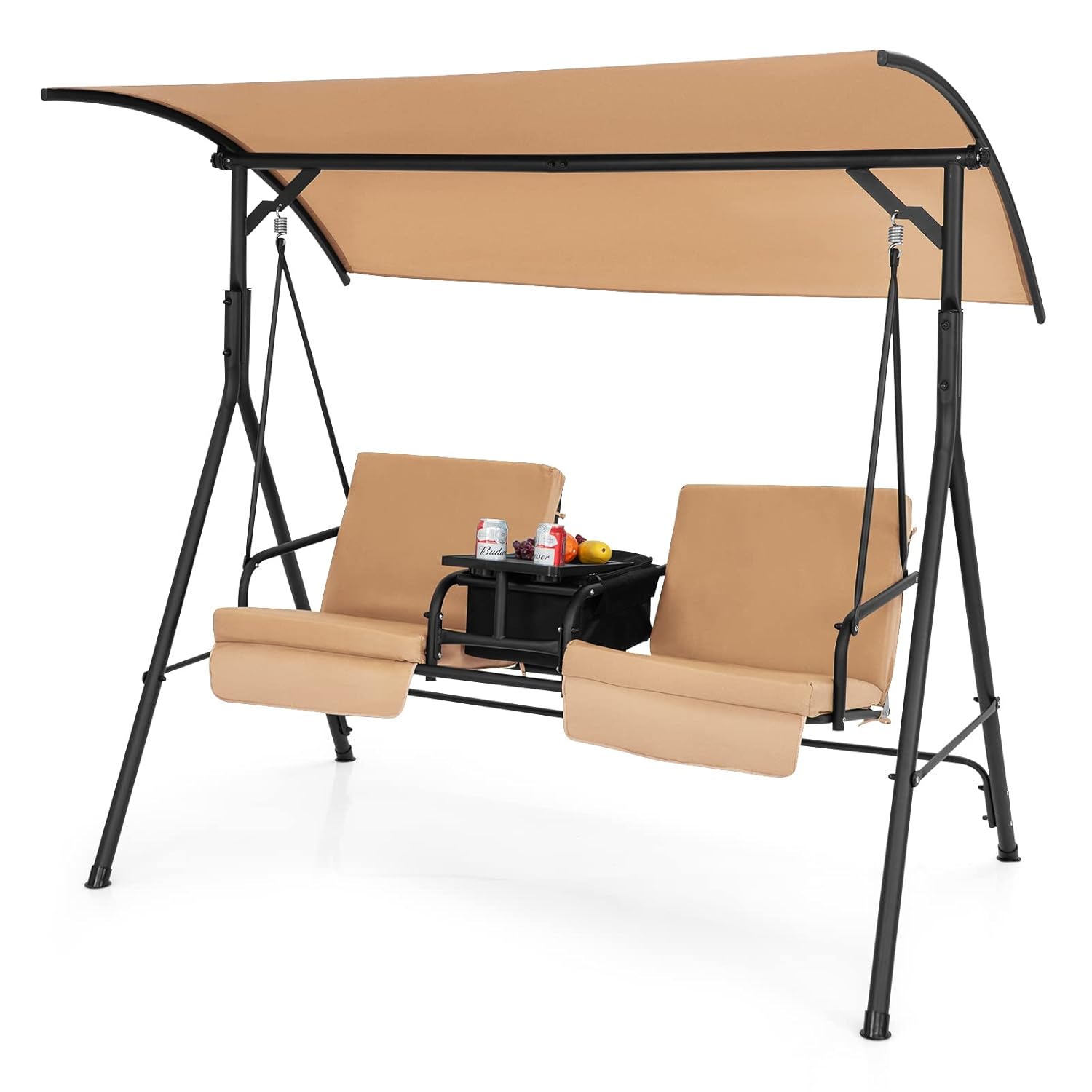 o*-2人用ポーチスイング、ピボット収納テーブル付き屋外スイ - Outdoor Furniture Ofo のレビューと価格