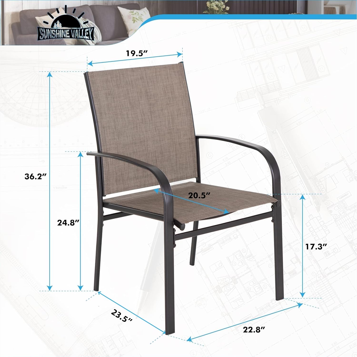 o*-パティオダイニングチェア4脚セット、全天候型屋外ダイニ - Outdoor Furniture Ofo のレビューと価格