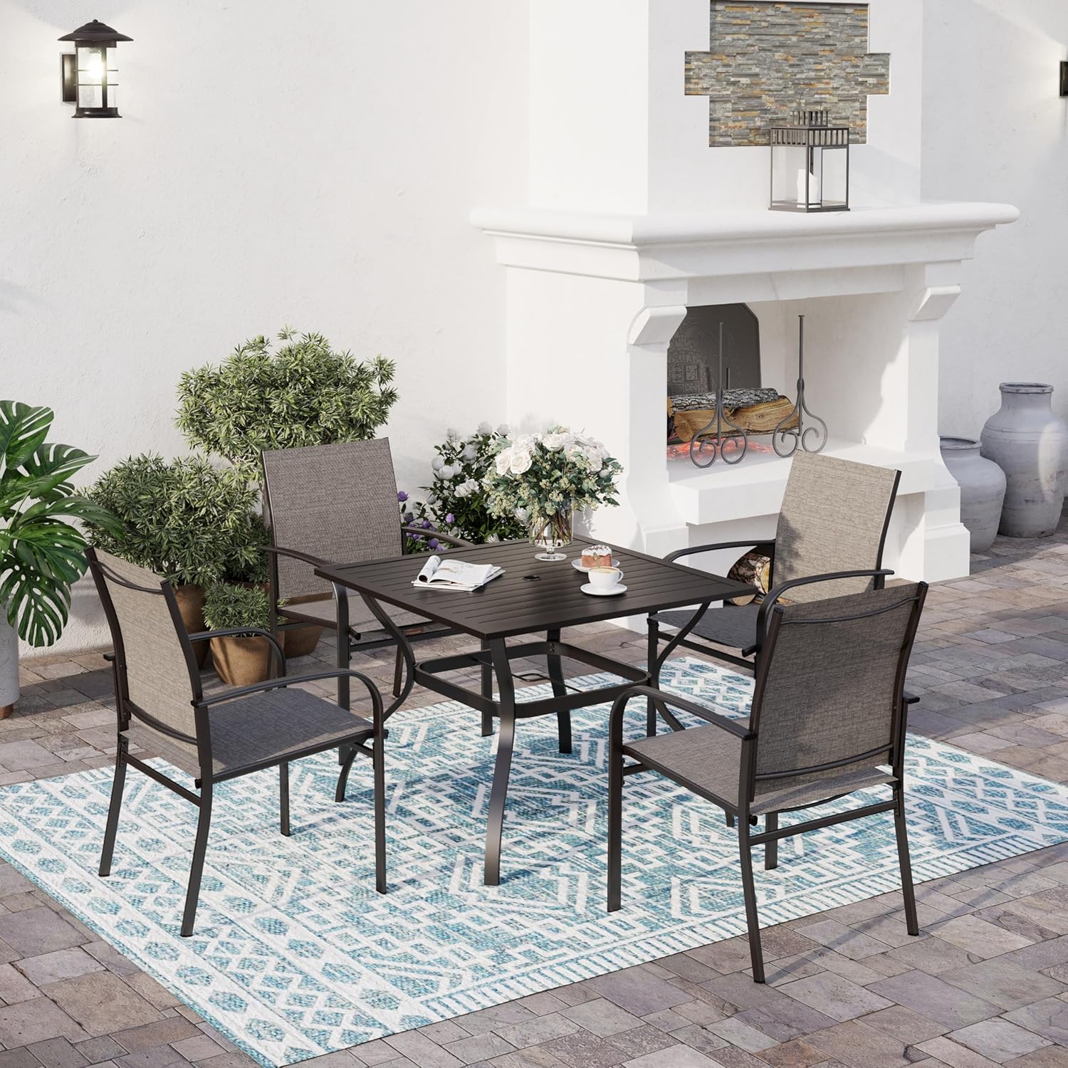 o*-パティオダイニングチェア4脚セット、全天候型屋外ダイニ - Outdoor Furniture Ofo のレビューと価格