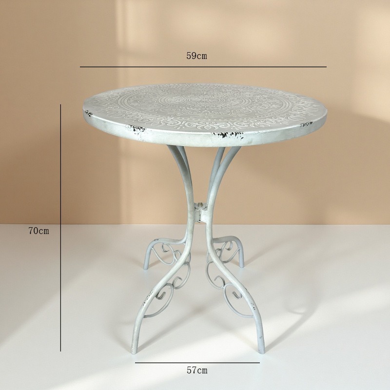 フランスのヴィンテージ錬鉄製の小さな丸テーブル、屋外中庭レジ - Outdoor Furniture Vintage のレビューと価格