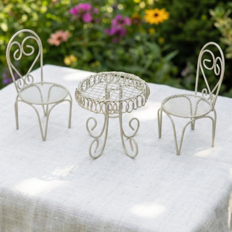 1/3 個ドールハウスガーデンディスプレイオーナメント小道具 - Outdoor Furniture Table のレビューと価格