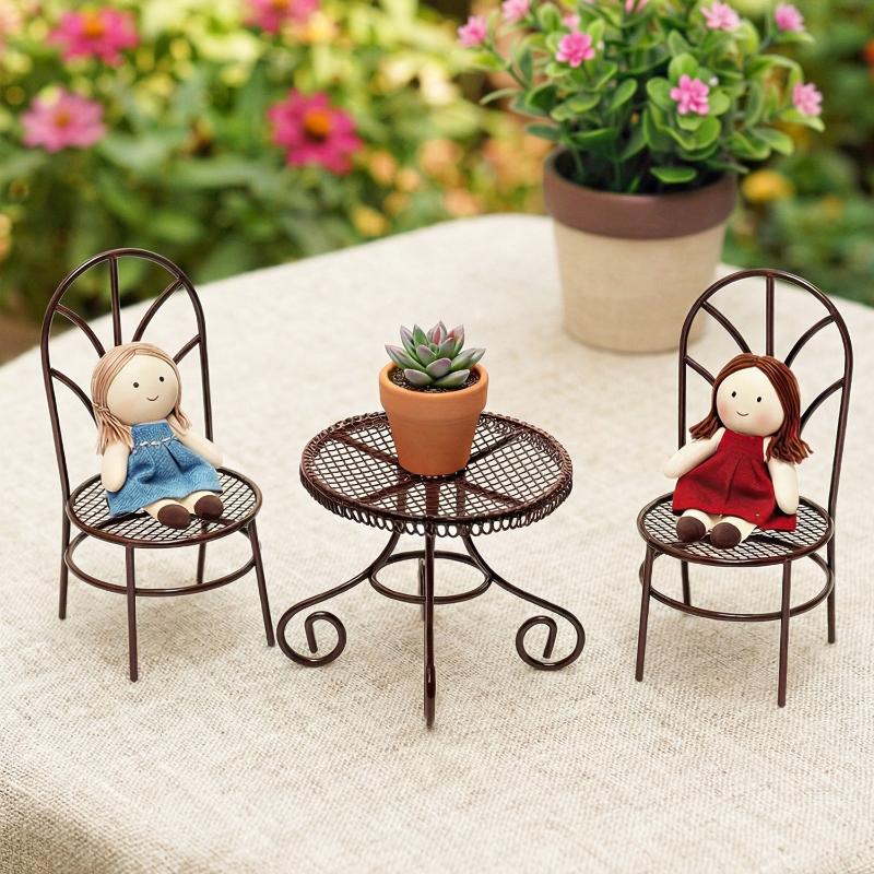1/3 個ドールハウスガーデンディスプレイオーナメント小道具 - Outdoor Furniture Table のレビューと価格