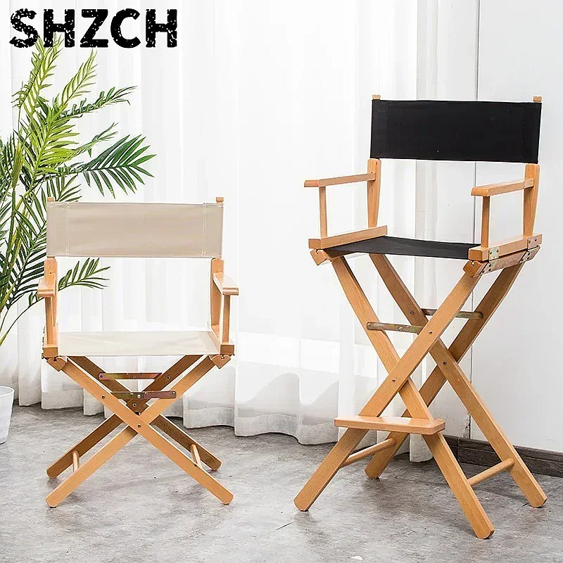 多用途無垢材ディレクターチェア折りたたみキャンバスハイスツー - Rattan Lounge Set のレビューと価格