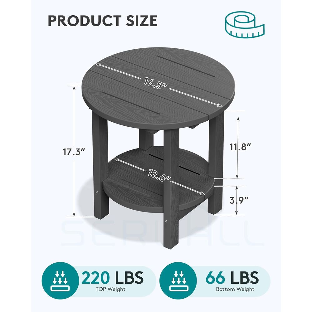ラウンドアウトドアサイドテーブルセット o 2、HDPE小型 - Outdoor Furniture Ofo のレビューと価格