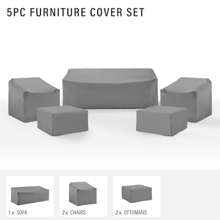 パティオ家具カバー、防水5点セット、屋外用椅子、ソファ、オッ - Outdoor Furniture Cover Waterproof のレビューと価格