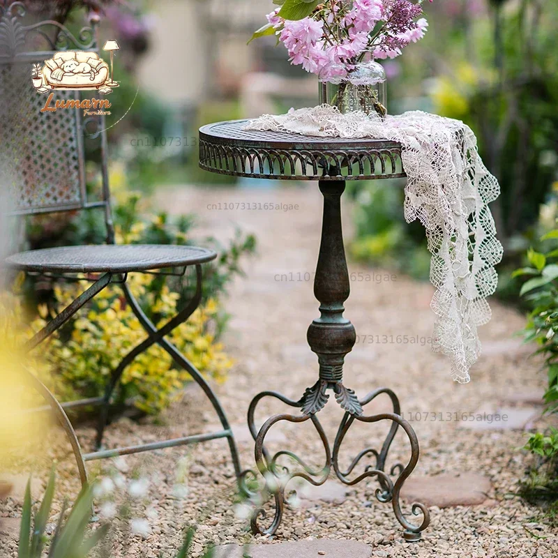 ヨーロッパ風ヴィンテージアイアンガーデンテーブル、折りたたみ - Outdoor Furniture Vintage のレビューと価格