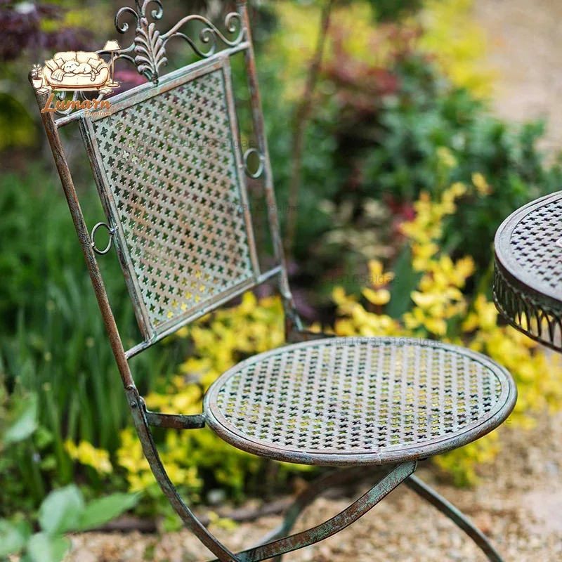 ヨーロッパ風ヴィンテージアイアンガーデンテーブル、折りたたみ - Outdoor Furniture Vintage のレビューと価格