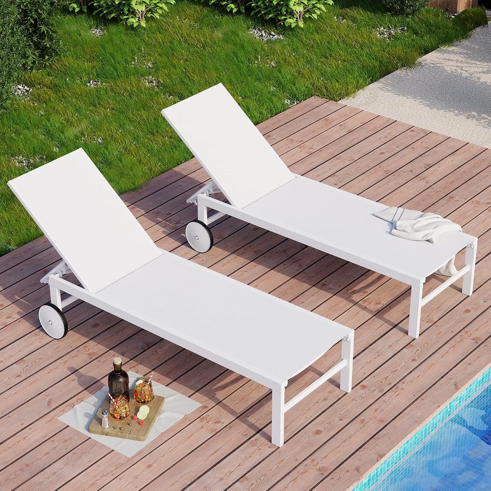 パティオ用寝椅子屋外セット o 2、プール用ラウンジチェアま - Outdoor Furniture Ofo のレビューと価格