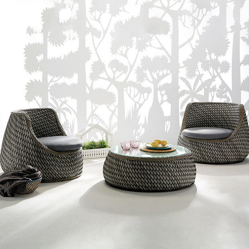 木製北欧ガーデン家具セット アームチェア ボヘミアンガーデン - Rattan Lounge Set のレビューと価格