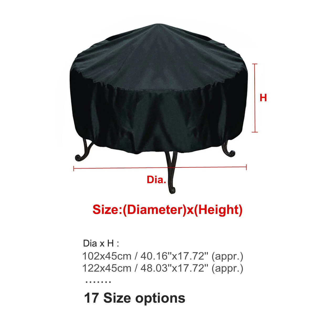 防水パティオファイヤーピットカバーブラック UV プロテクタ - Outdoor Furniture Black のレビューと価格