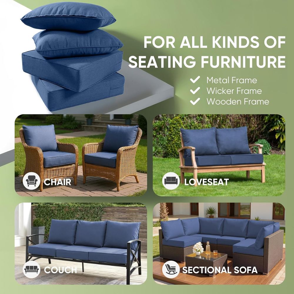 屋外用家具クッション、厚さ6インチのシートクッション、防水2 - Outdoor Furniture Fabric Waterproof のレビューと価格